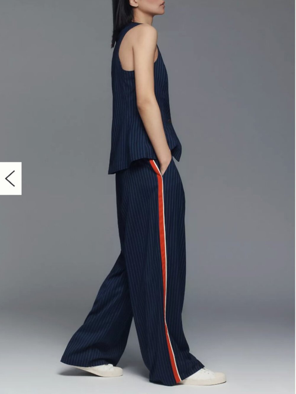 Maeve Anthropologie:Avery Pleated Wide-Leg Trousers Pinstripe Track Edition XXS